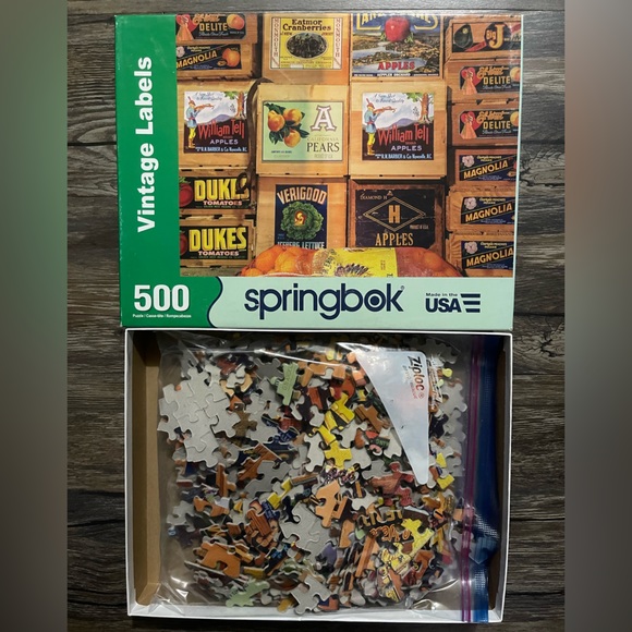Springbok's 500 Piece Jigsaw Puzzle Vintage Labels - Picture 2 of 4